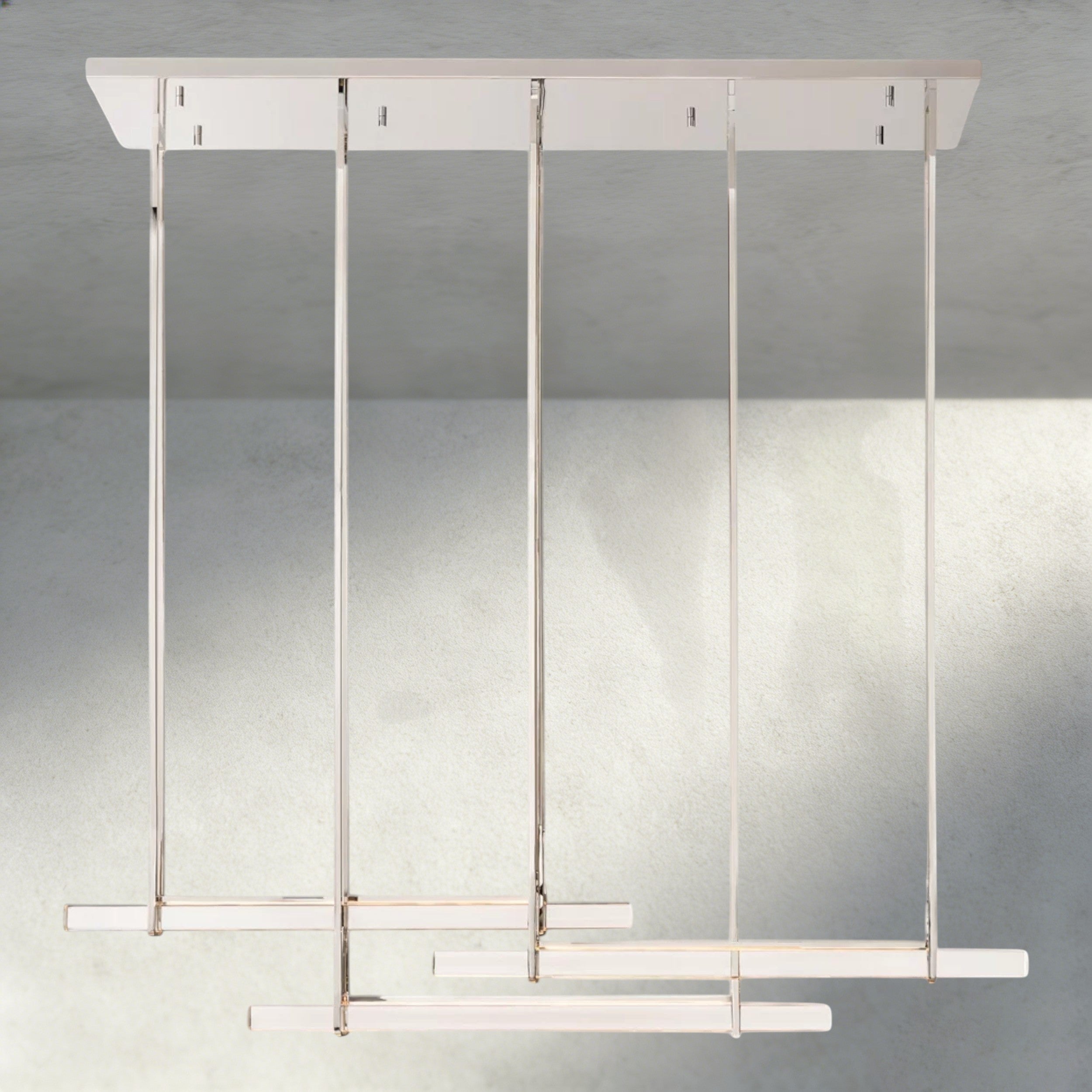 Audubon Crystal Triple Bar Linear Chandelier 60", 72"-Briglighting