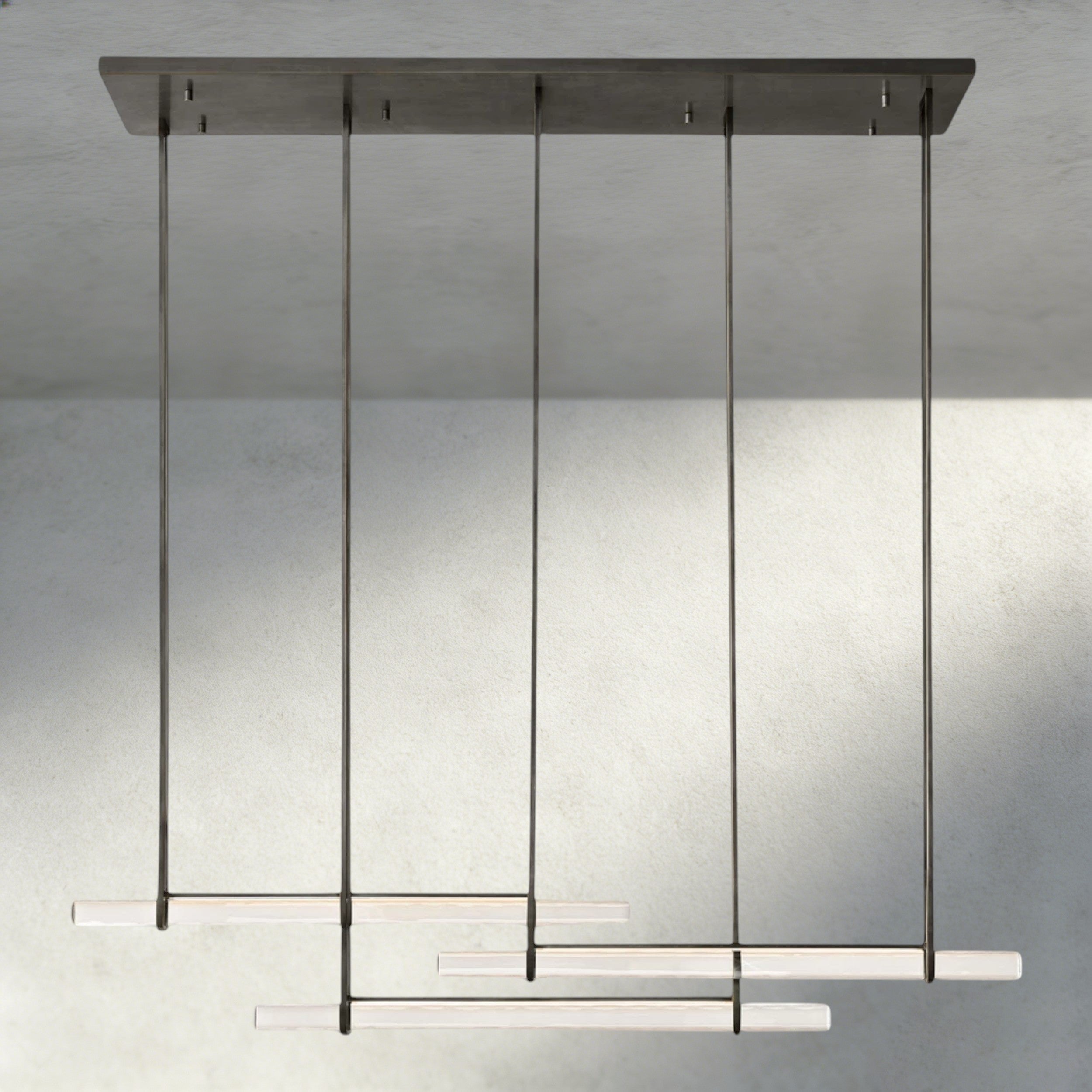 Audubon Crystal Triple Bar Linear Chandelier 60", 72"-Briglighting