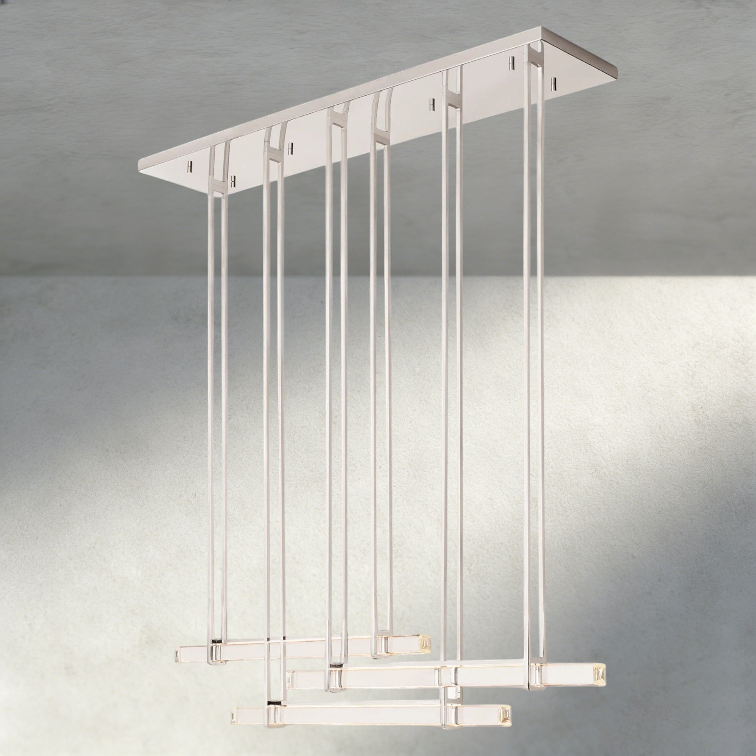 Audubon Crystal Triple Bar Linear Chandelier 60", 72"-Briglighting