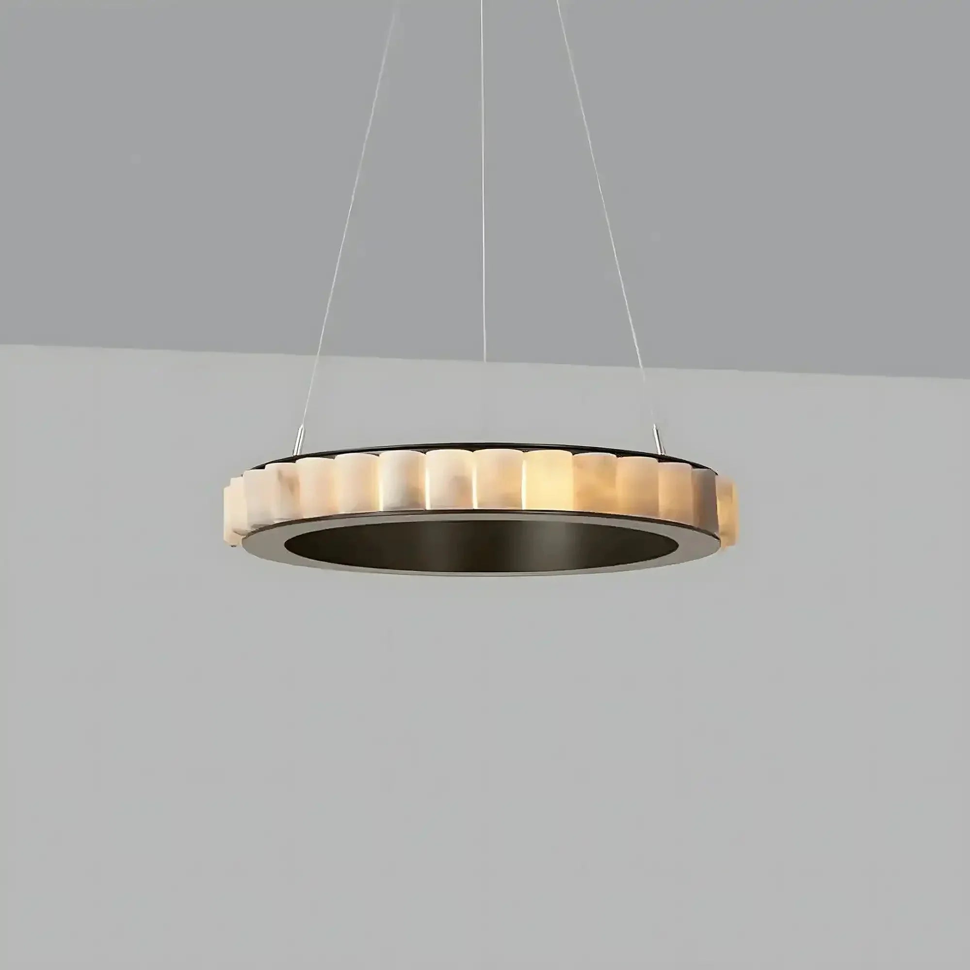 Avalon Alabaster Round Chandelier - 39.4″Dia x 59″HCopperWarm White-Briglighting