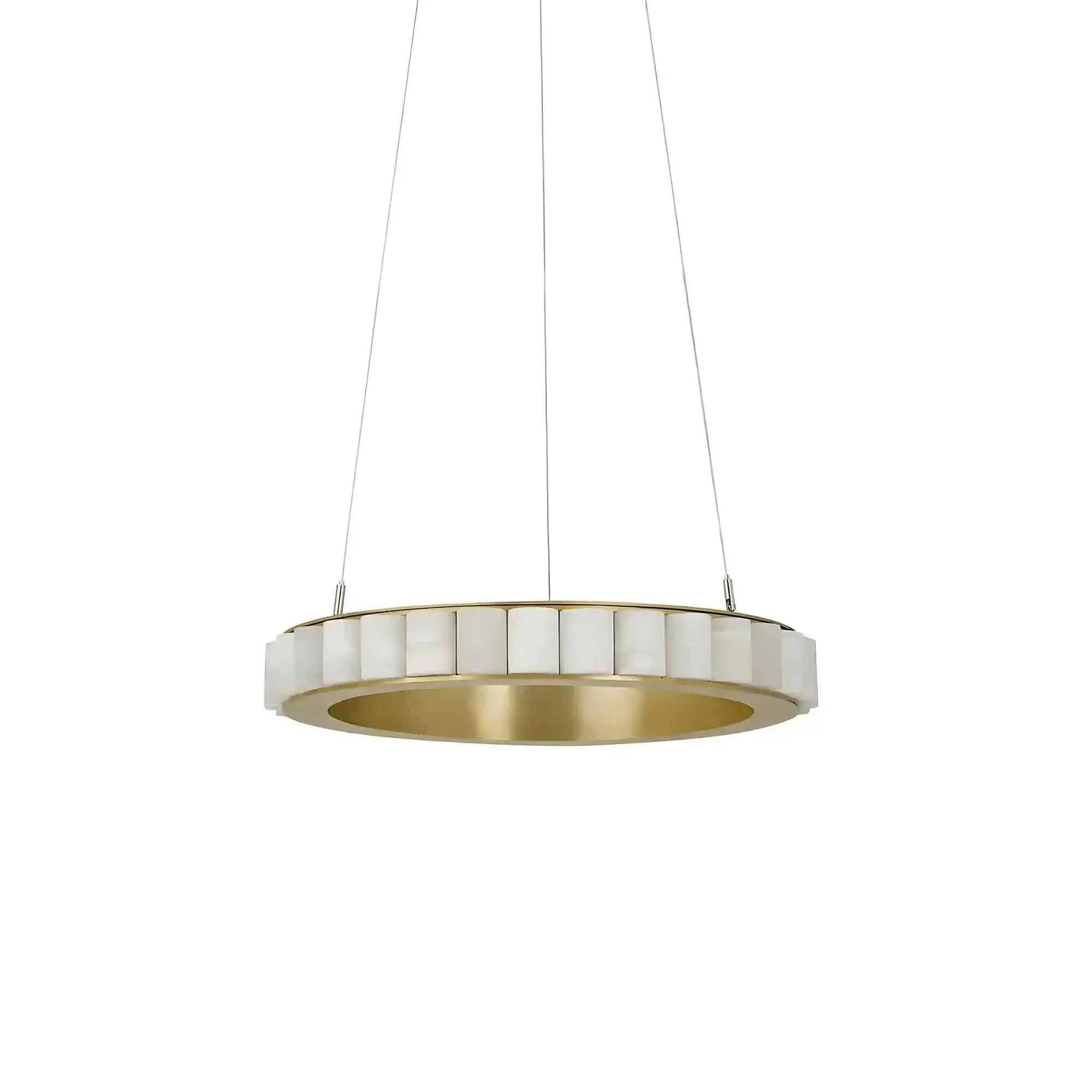 Avalon Alabaster Round Chandelier - 15.7″Dia x 59″HCopperWarm White-Briglighting