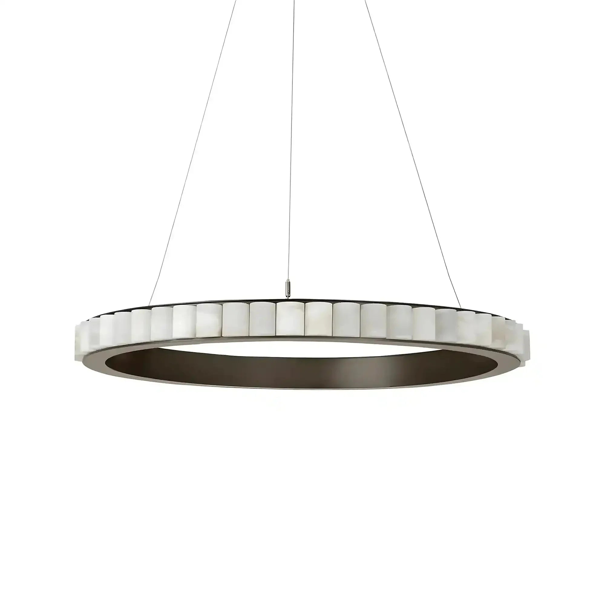 Avalon Alabaster Round Chandelier - 39.4″Dia x 59″HCopperWarm White-Briglighting