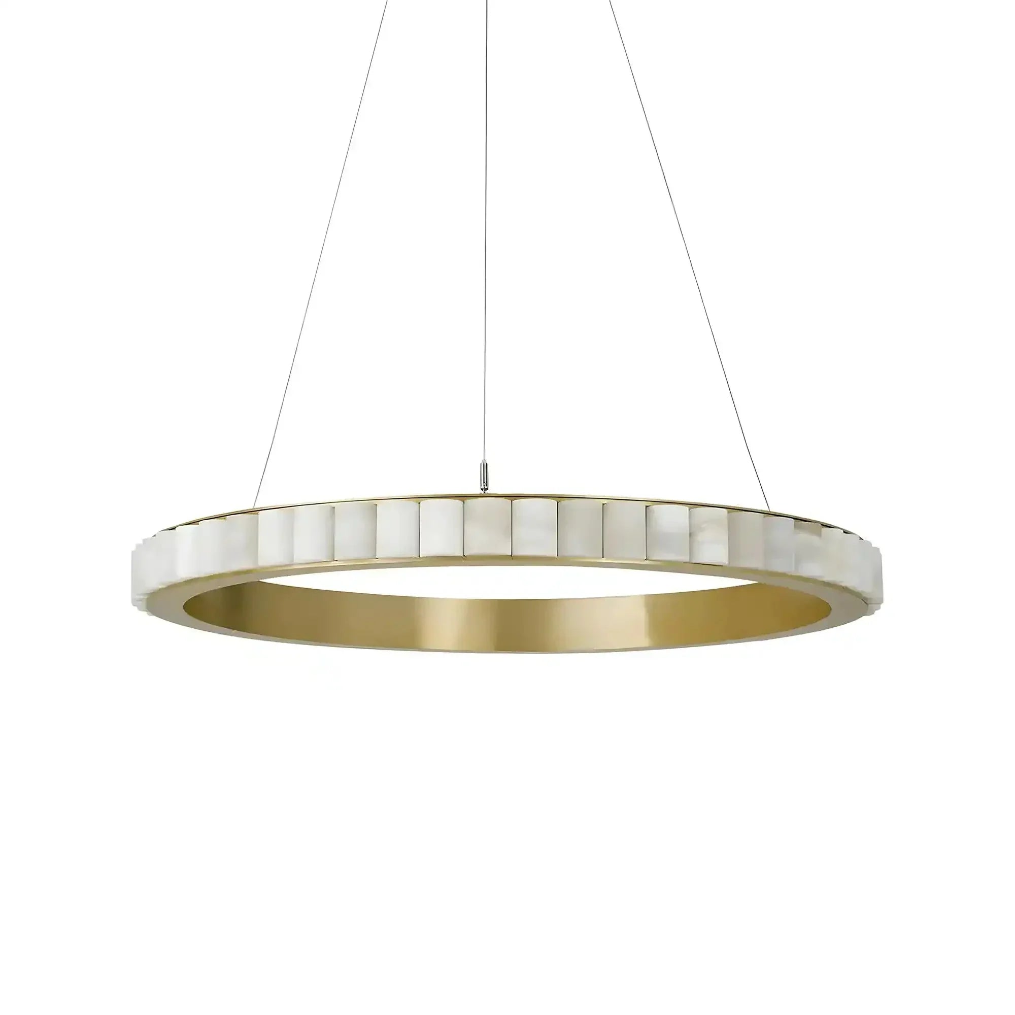Avalon Alabaster Round Chandelier - 15.7″Dia x 59″HCopperWarm White-Briglighting