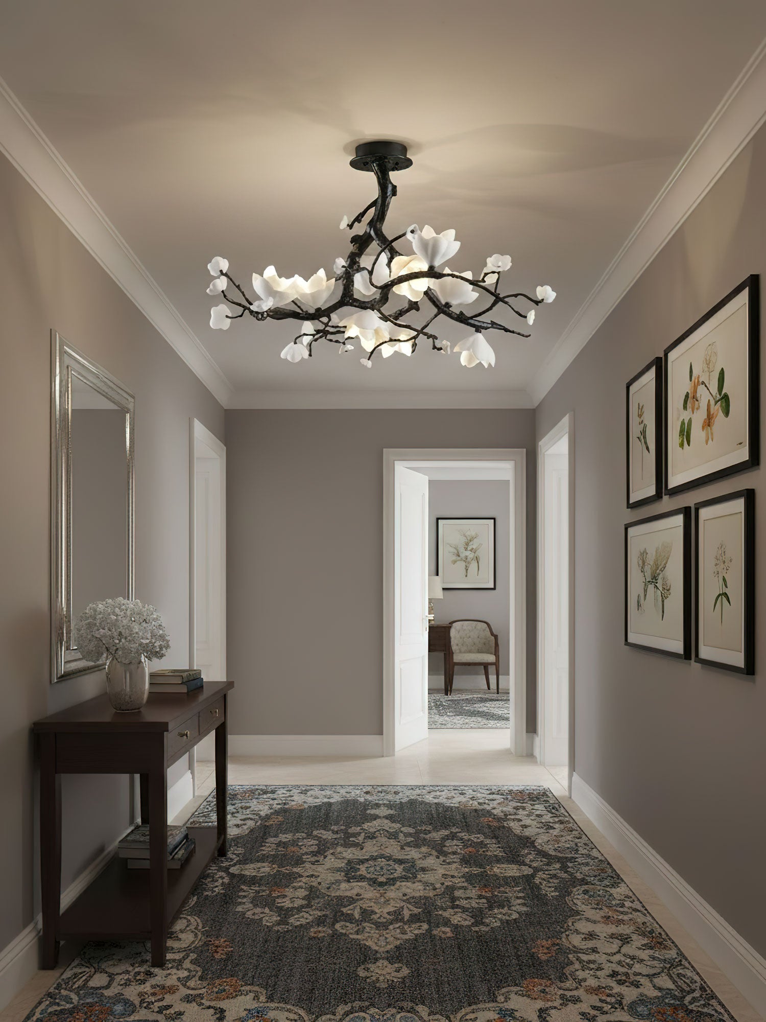 Black Branch Copper Tree Chandelier-Briglighting