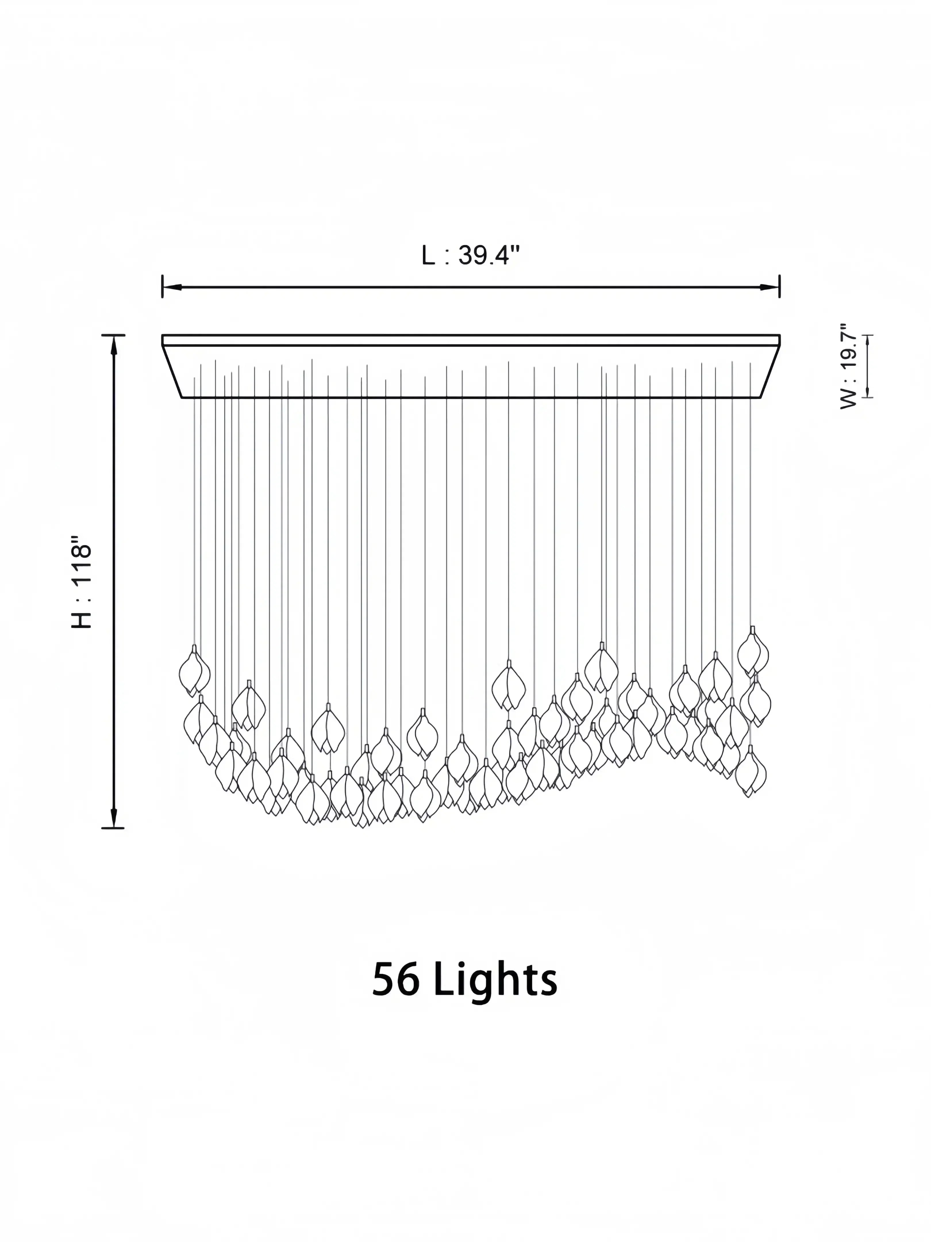 Bloom Chandelier - 26 Lights | Ellipse styleEmitting White LightingBriglighting