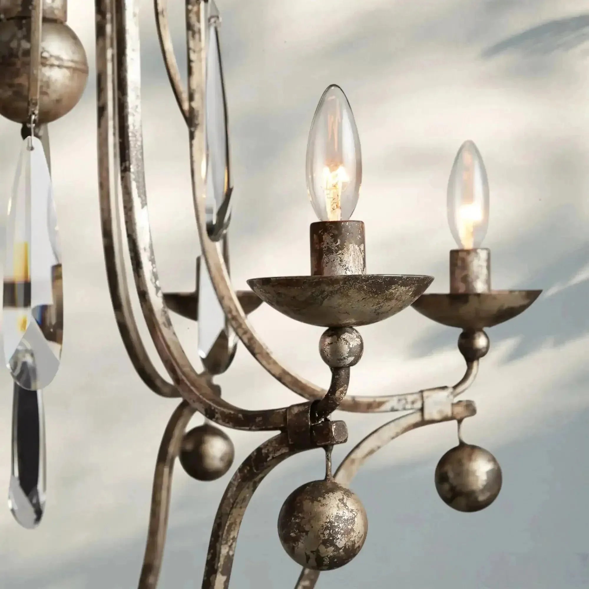 Bonitai Chandelier- Silver in clear - dining room lighting