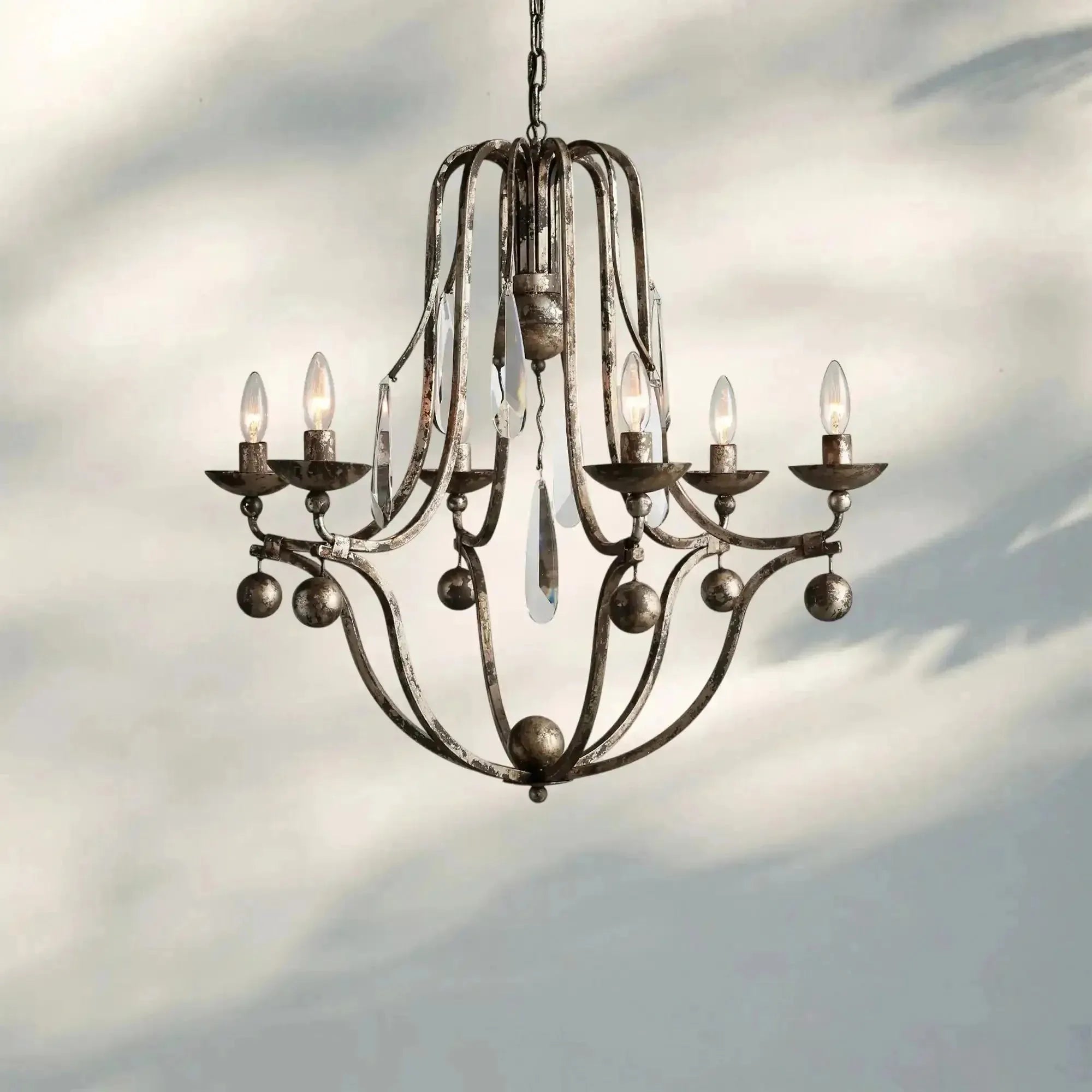 Bonitai Chandelier- Silver styled in a modern dining room