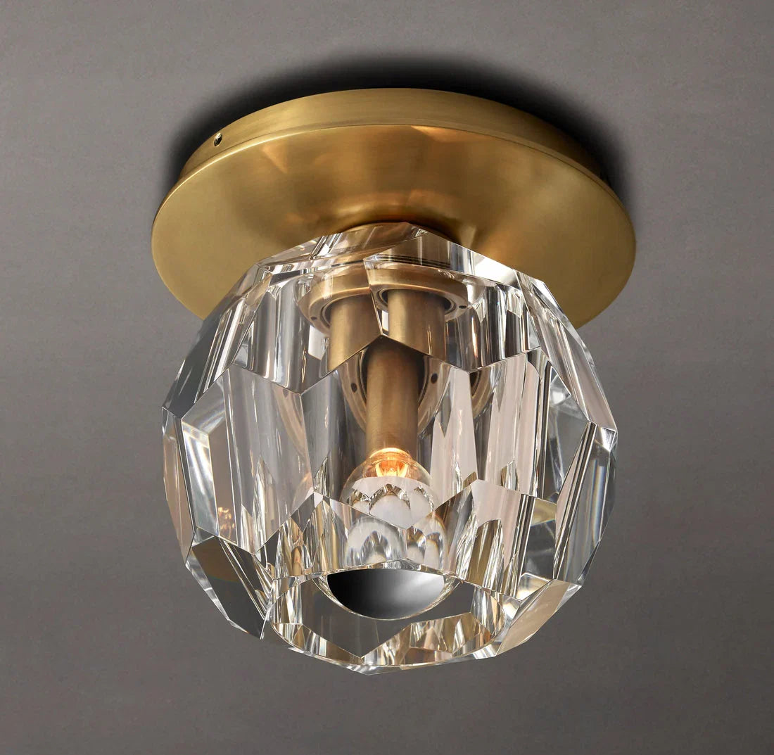 Boule De Clear Crystal Ball Flush Mount-Briglighting