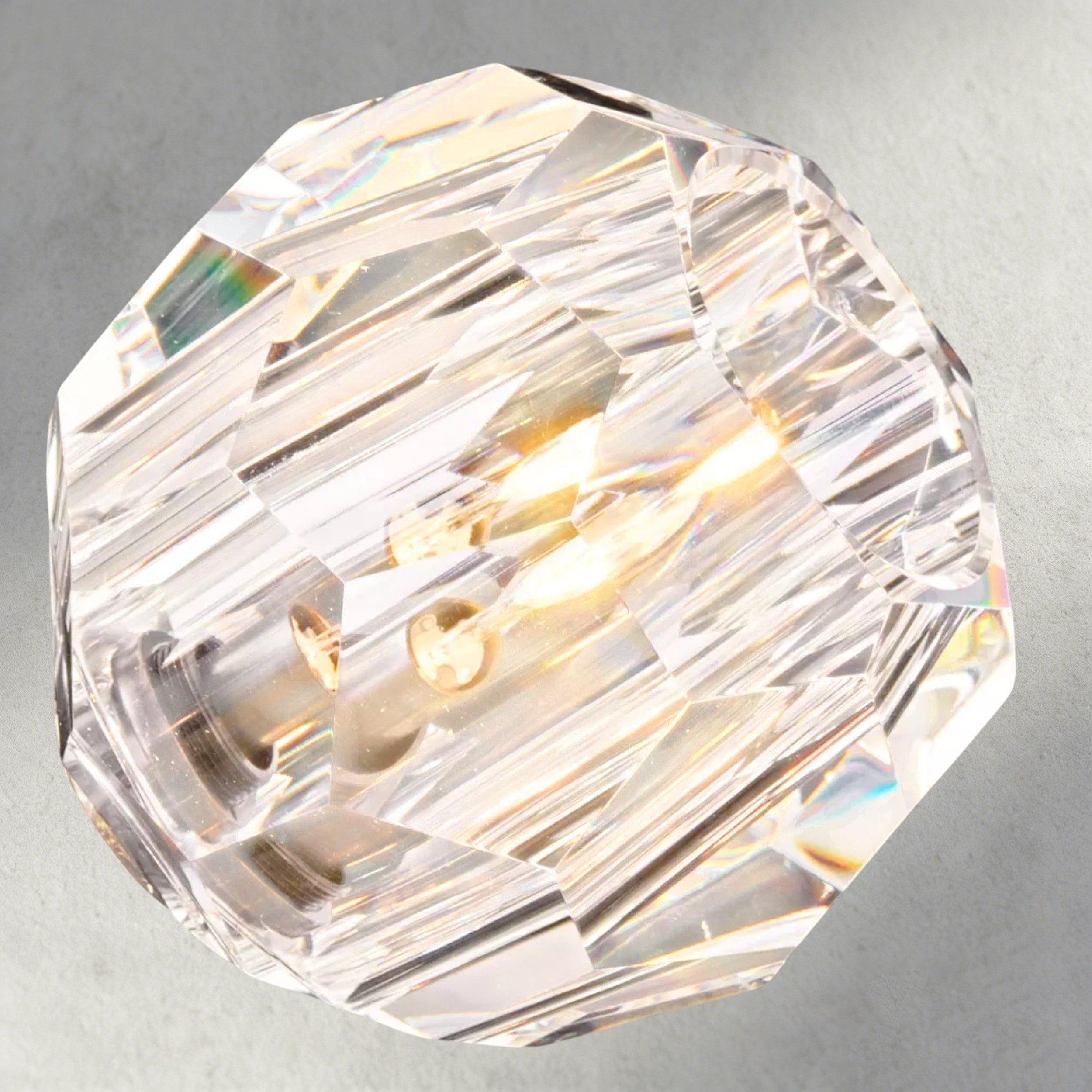 Boule De Clear/ Smoke Cristal Flushmount 24"-Briglighting
