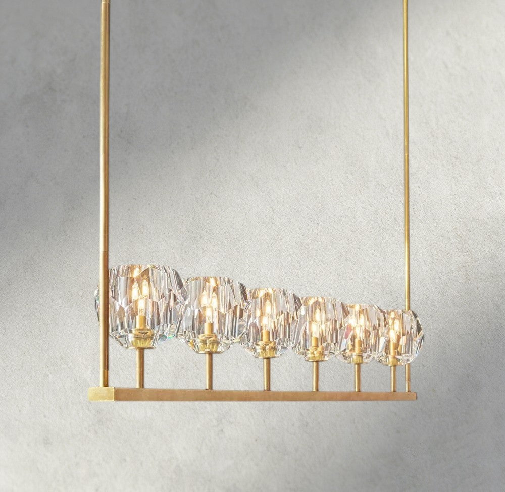 Boule De Cristal Clear Glass Linear Chandelier 48", 60"-Briglighting