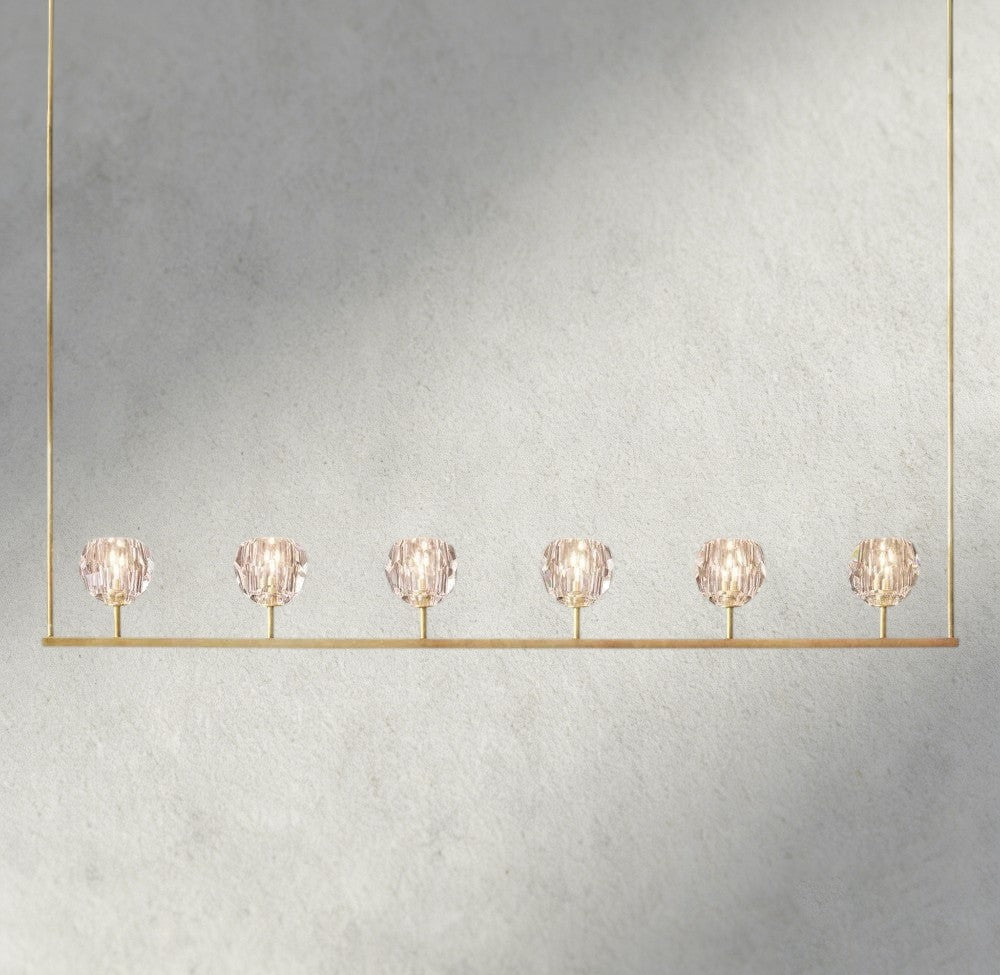 Boule De Cristal Clear Glass Linear Chandelier 48", 60"-Briglighting