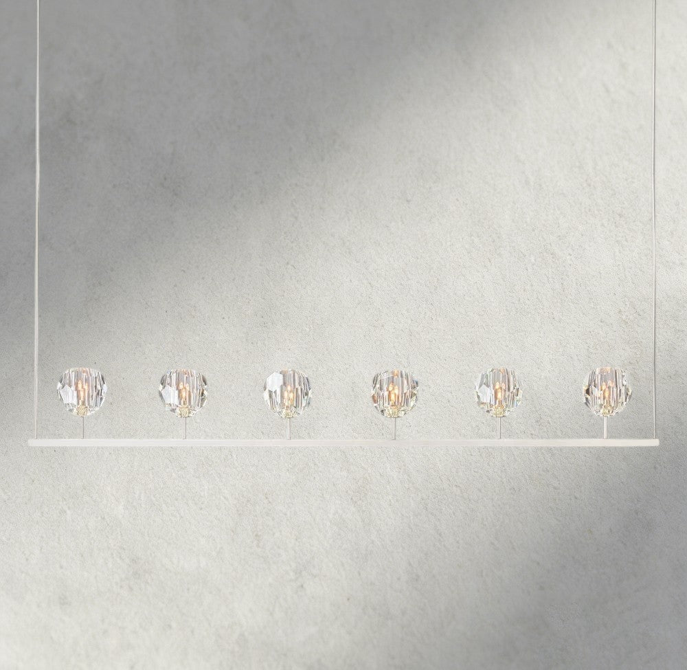 Boule De Cristal Clear Glass Linear Chandelier 48", 60"-Briglighting