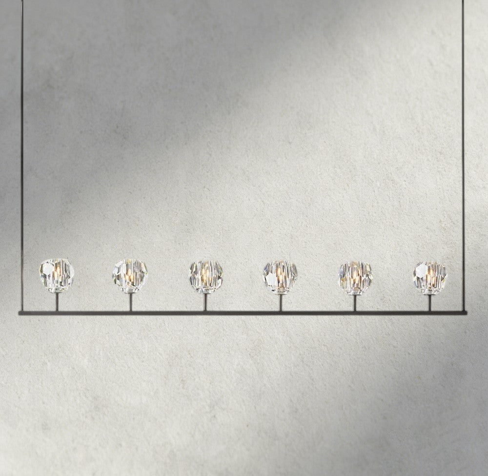 Boule De Cristal Clear Glass Linear Chandelier 48", 60"-Briglighting