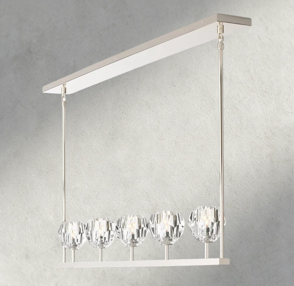 Boule De Cristal Clear Glass Linear Chandelier 48", 60"-Briglighting