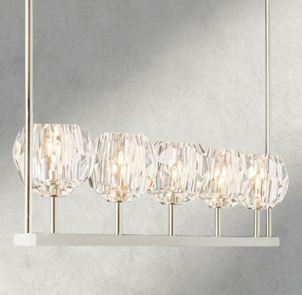 Boule De Cristal Clear Glass Linear Chandelier 48", 60"-Briglighting