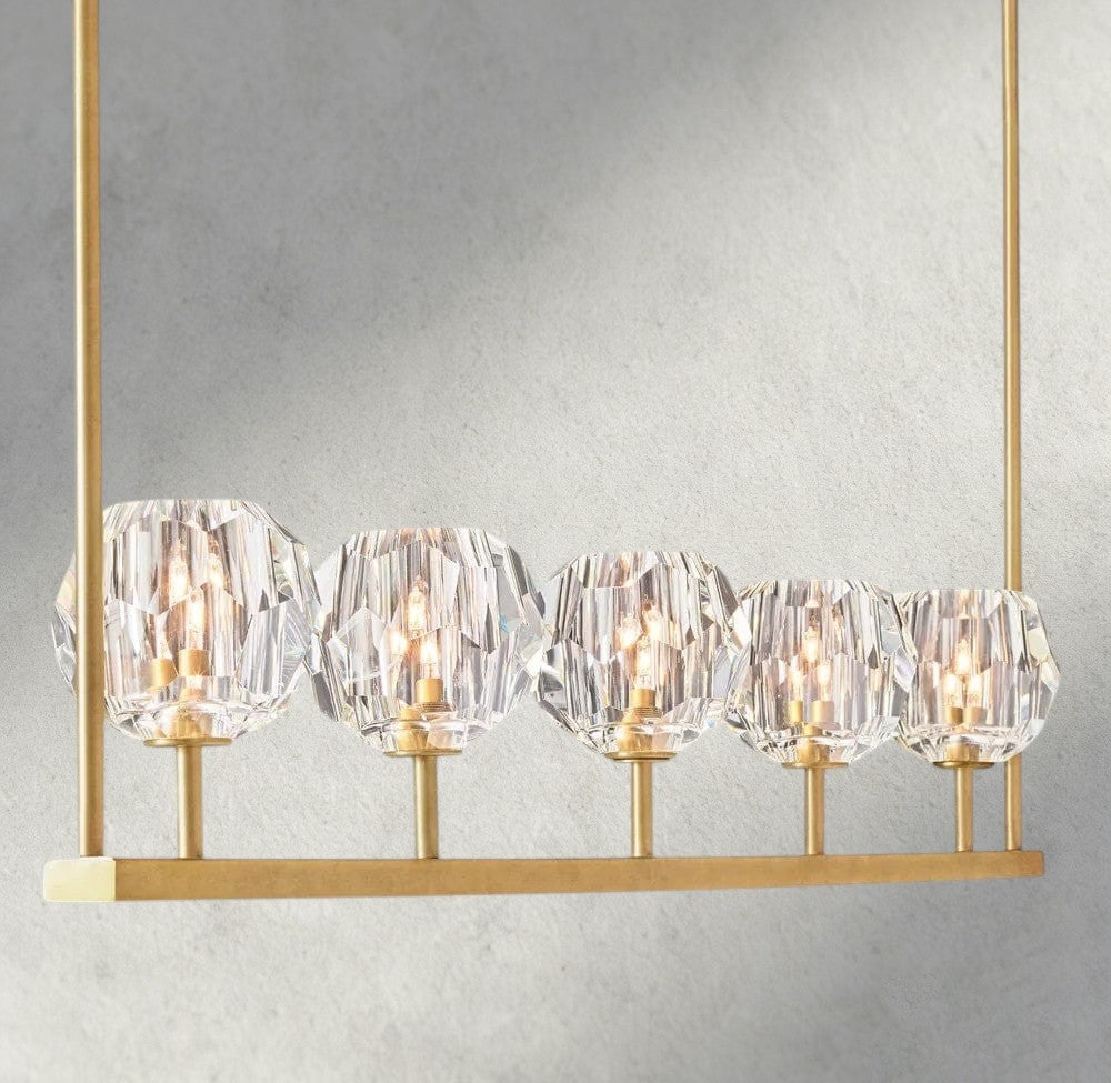 Boule De Cristal Clear Glass Linear Chandelier 48", 60"-Briglighting