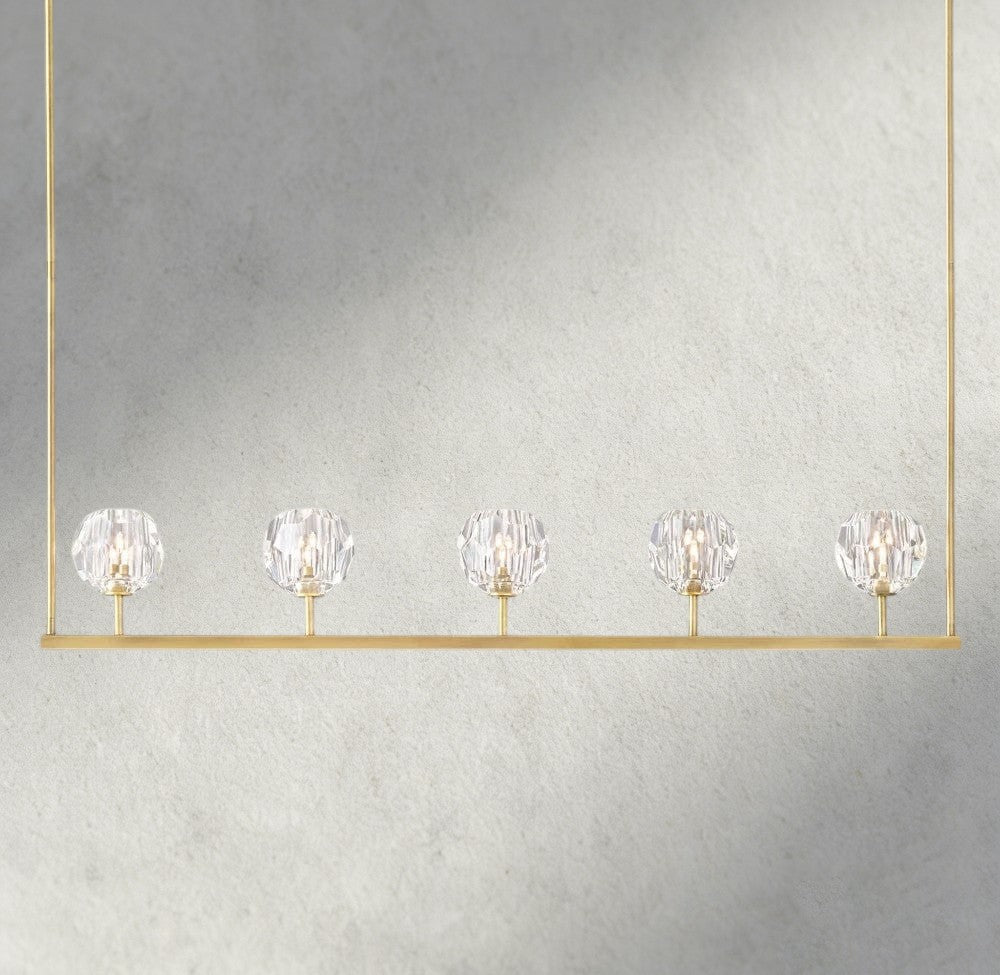 Boule De Cristal Clear Glass Linear Chandelier 48", 60"-Briglighting