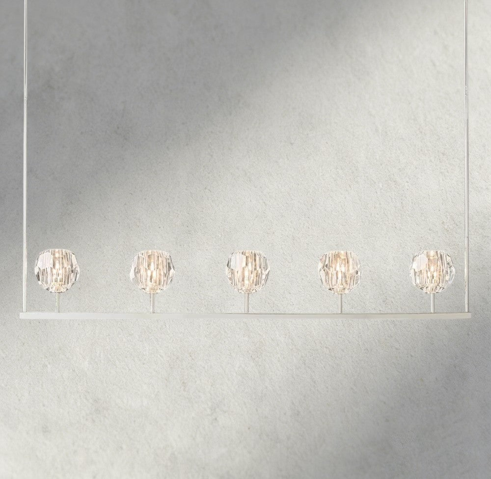 Boule De Cristal Clear Glass Linear Chandelier 48", 60"-Briglighting