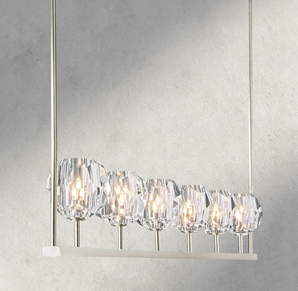 Boule De Cristal Clear Glass Linear Chandelier 48", 60"-Briglighting