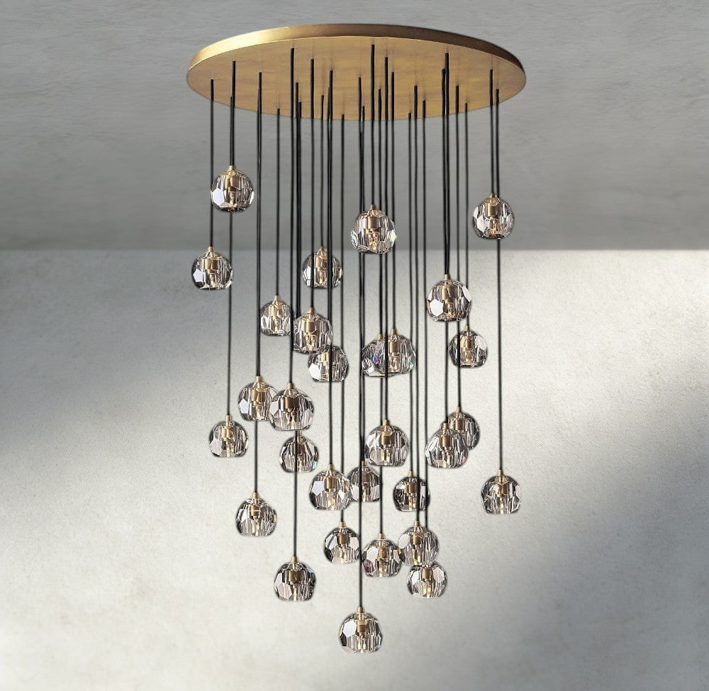 Boule De Cristal Clear/ Smoke Glass Round Cluster Chandelier 14", 19", 24", 30", 40"-Briglighting