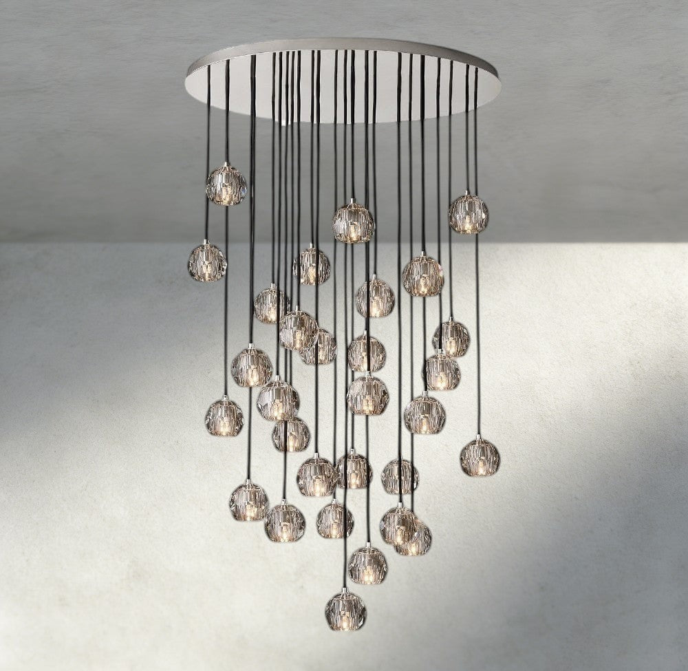 Boule De Cristal Clear/ Smoke Glass Round Cluster Chandelier 14", 19", 24", 30", 40"-Briglighting