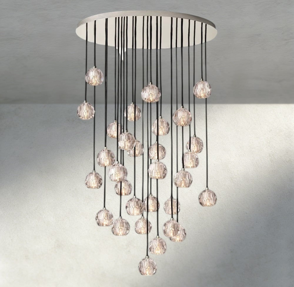 Boule De Cristal Clear/ Smoke Glass Round Cluster Chandelier 14", 19", 24", 30", 40"-Briglighting