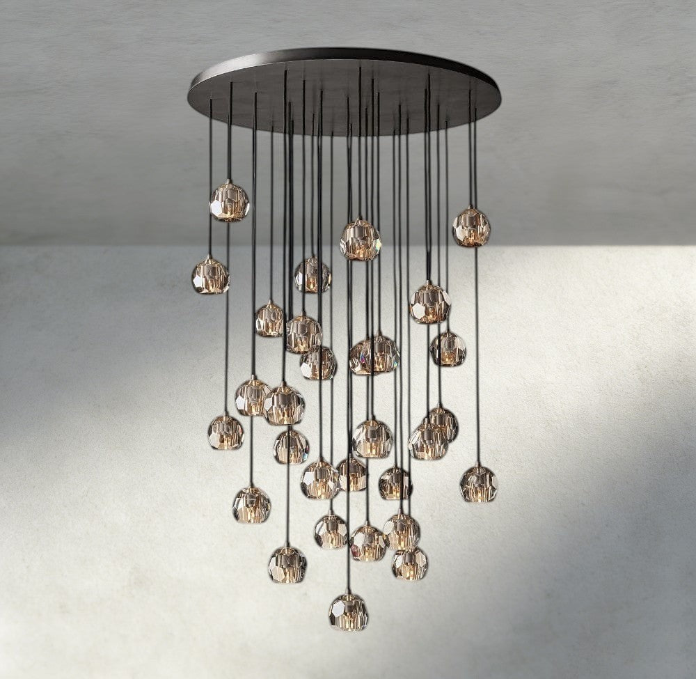 Boule De Cristal Clear/ Smoke Glass Round Cluster Chandelier 14", 19", 24", 30", 40"-Briglighting