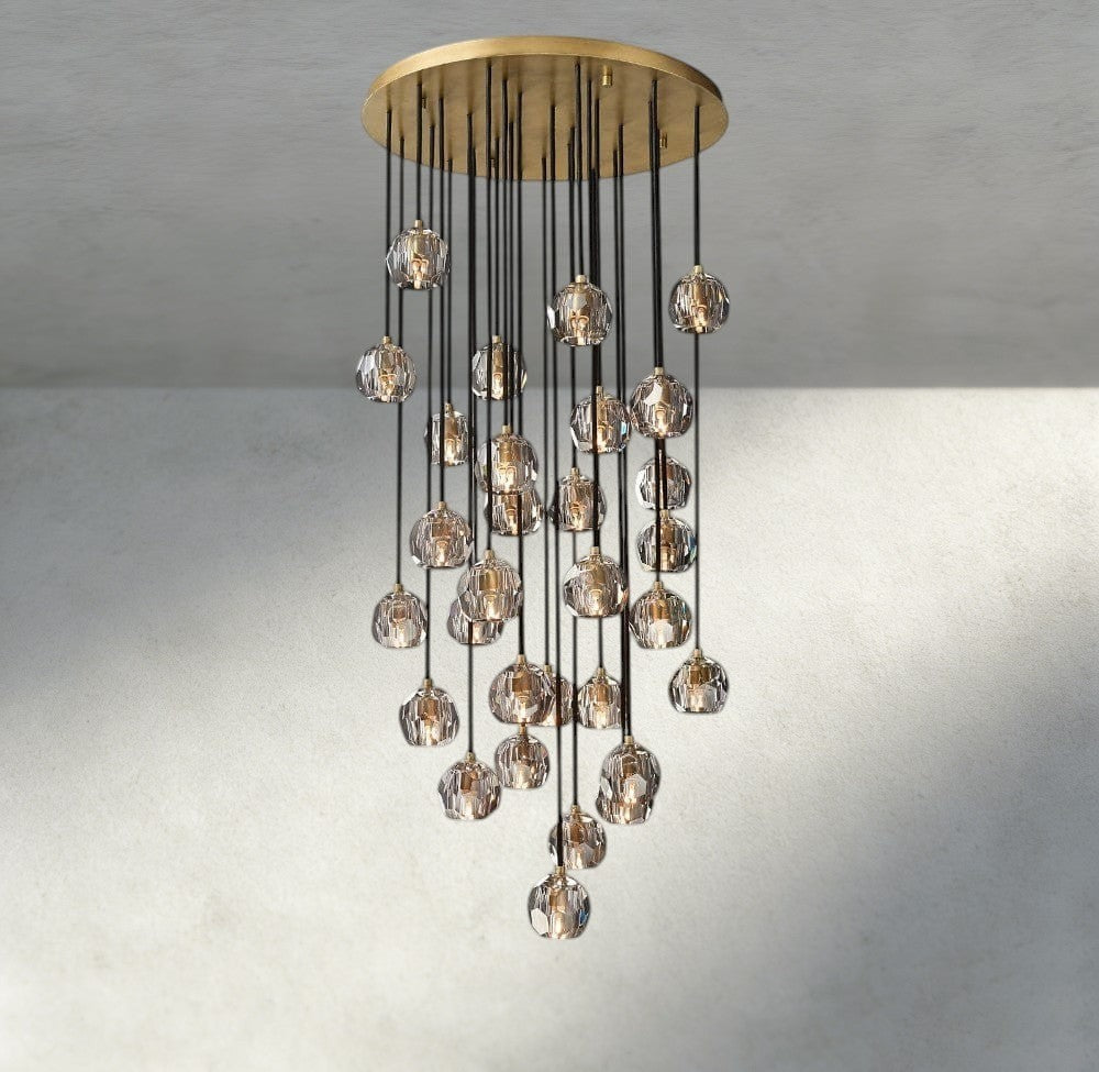 Boule De Cristal Clear/ Smoke Glass Round Cluster Chandelier 14", 19", 24", 30", 40"-Briglighting