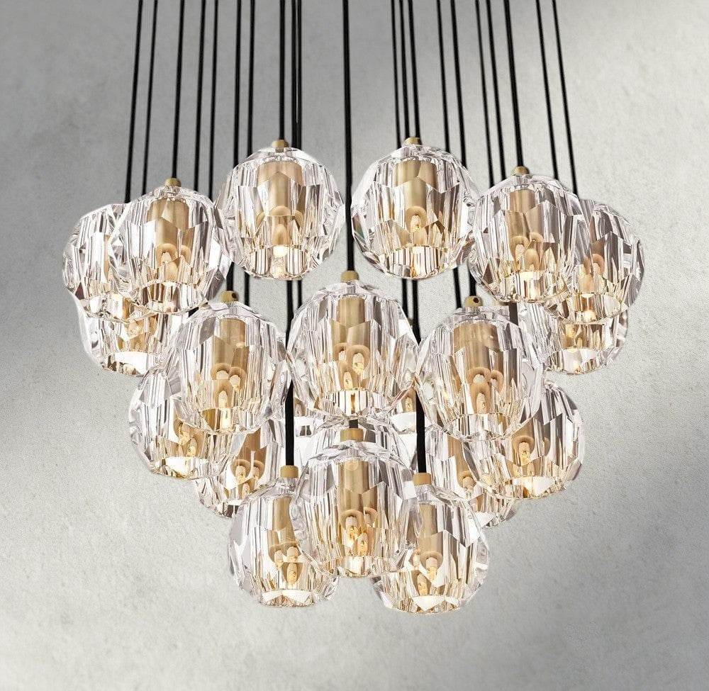 Boule De Cristal Clear/ Smoke Glass Round Cluster Chandelier 14", 19", 24", 30", 40"-Briglighting