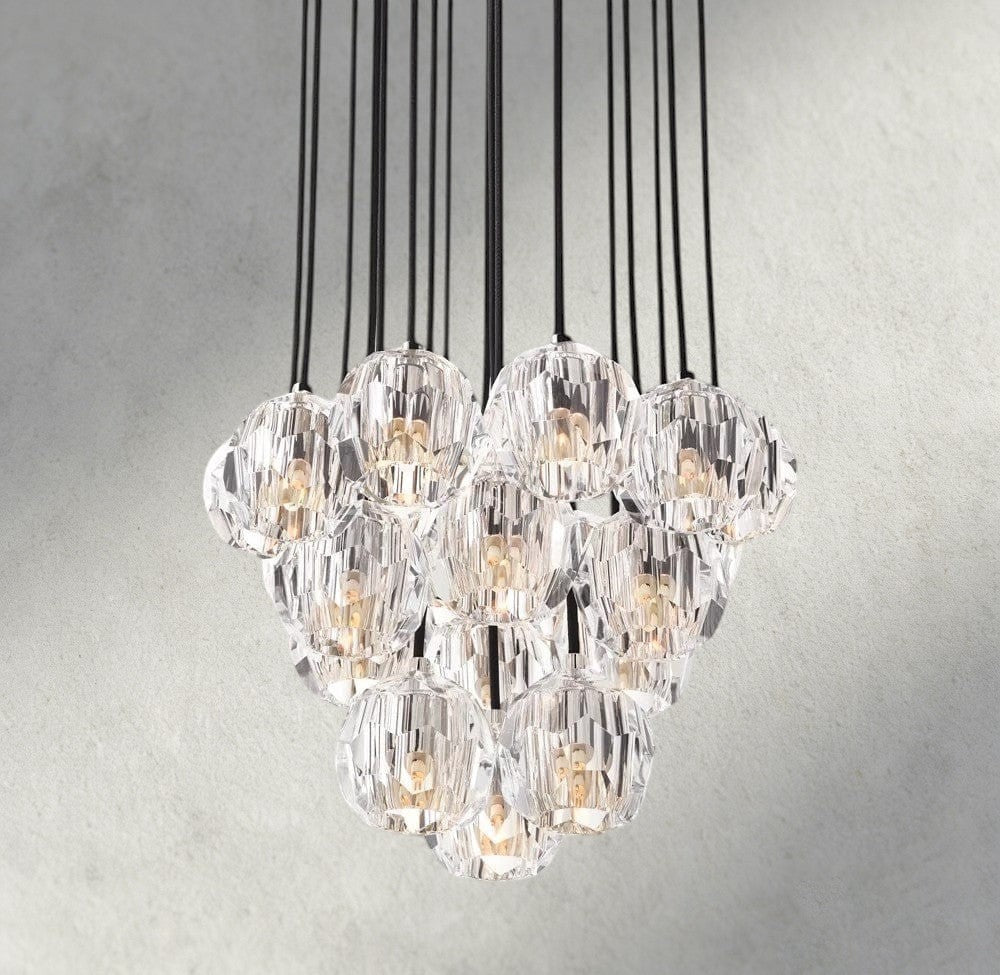 Boule De Cristal Clear/ Smoke Glass Round Cluster Chandelier 14", 19", 24", 30", 40"-Briglighting