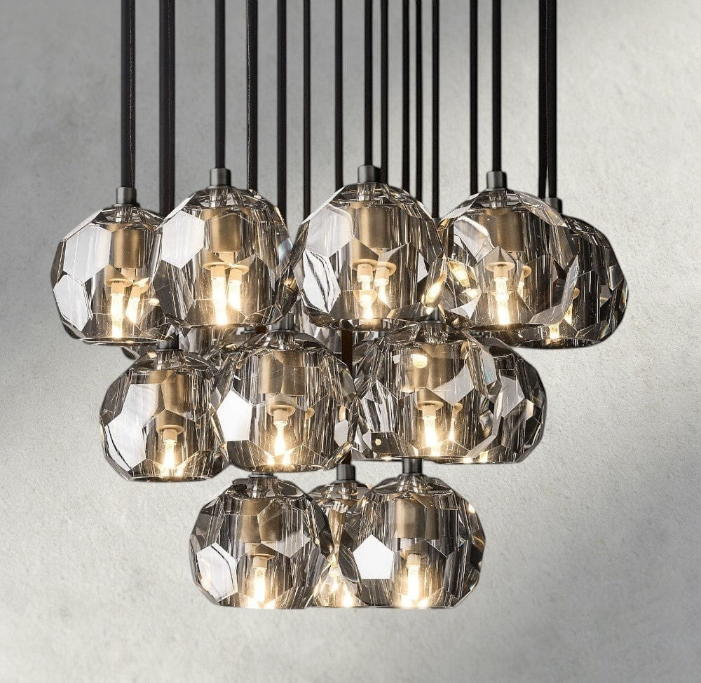 Boule De Cristal Clear/ Smoke Glass Round Cluster Chandelier 14", 19", 24", 30", 40"-Briglighting