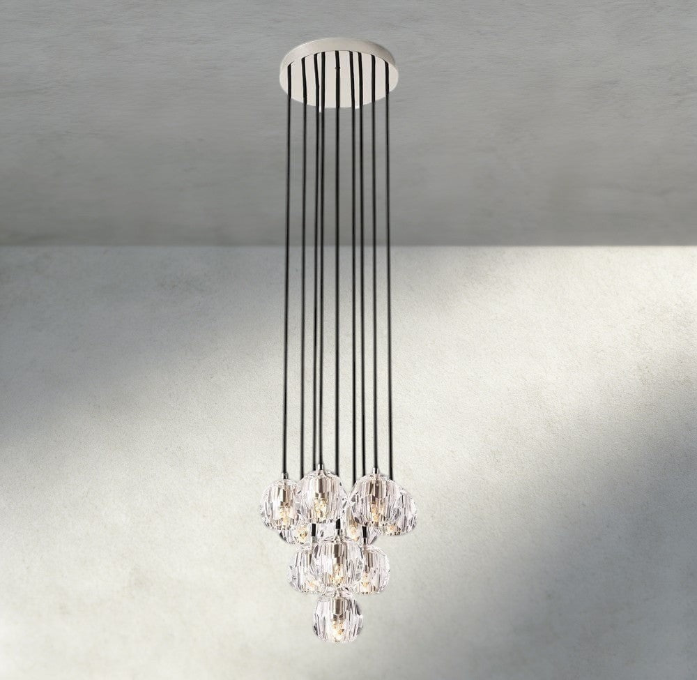Boule De Cristal Clear/ Smoke Glass Round Cluster Chandelier 14", 19", 24", 30", 40"-Briglighting