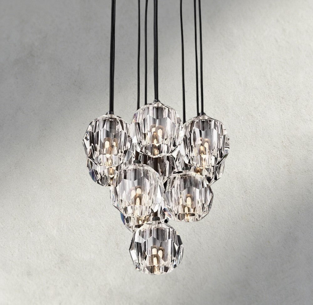 Boule De Cristal Clear/ Smoke Glass Round Cluster Chandelier 14", 19", 24", 30", 40"-Briglighting