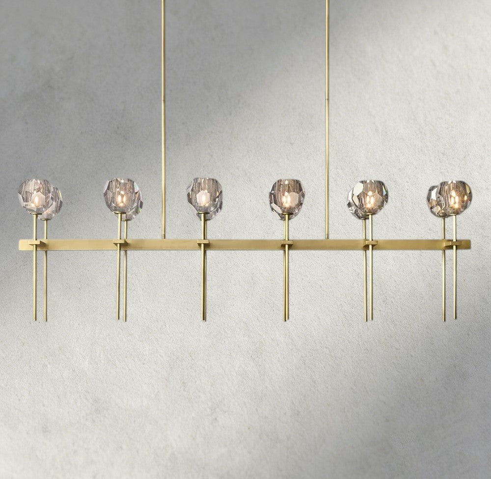 Boule De Cristal Double Linear Chandelier 60"-Briglighting