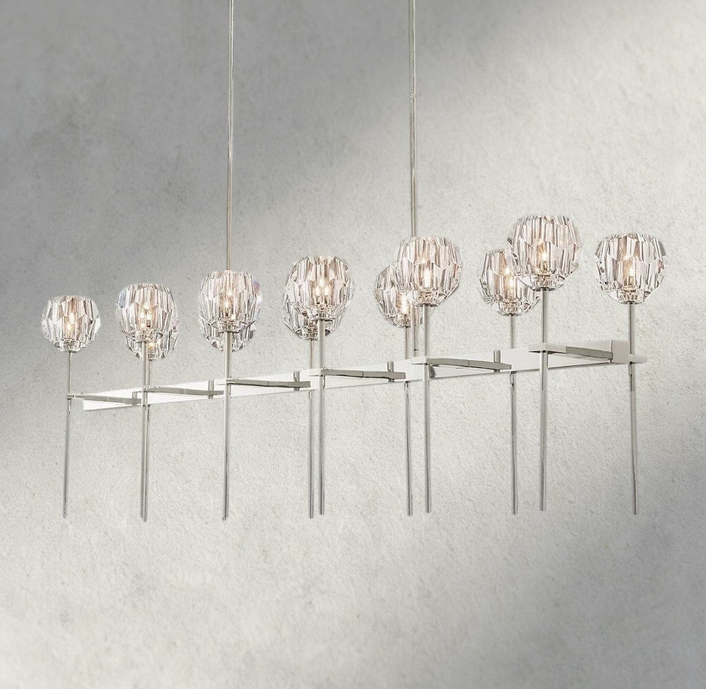 Boule De Cristal Double Linear Chandelier 60"-Briglighting