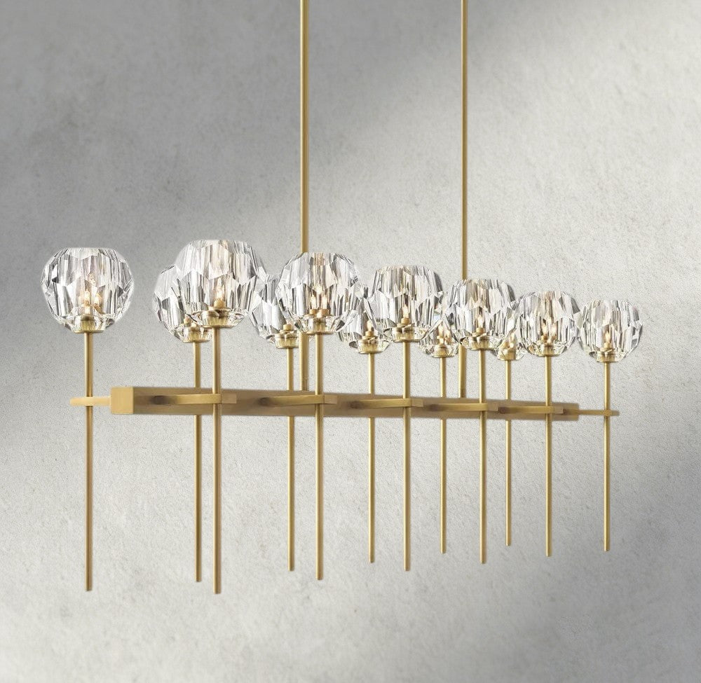 Boule De Cristal Double Linear Chandelier 60"-Briglighting