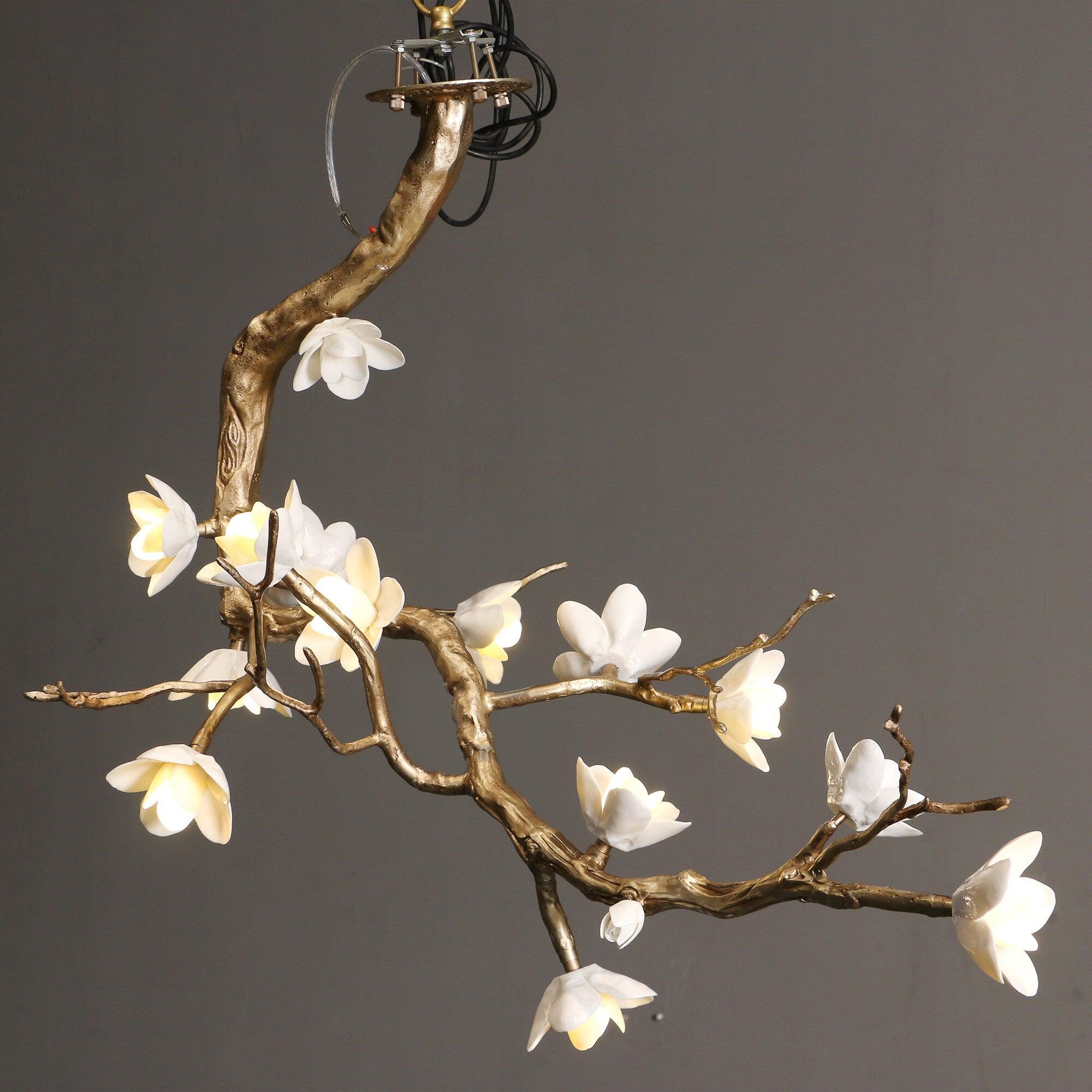Brass Flower Branch Chandelier-Briglighting