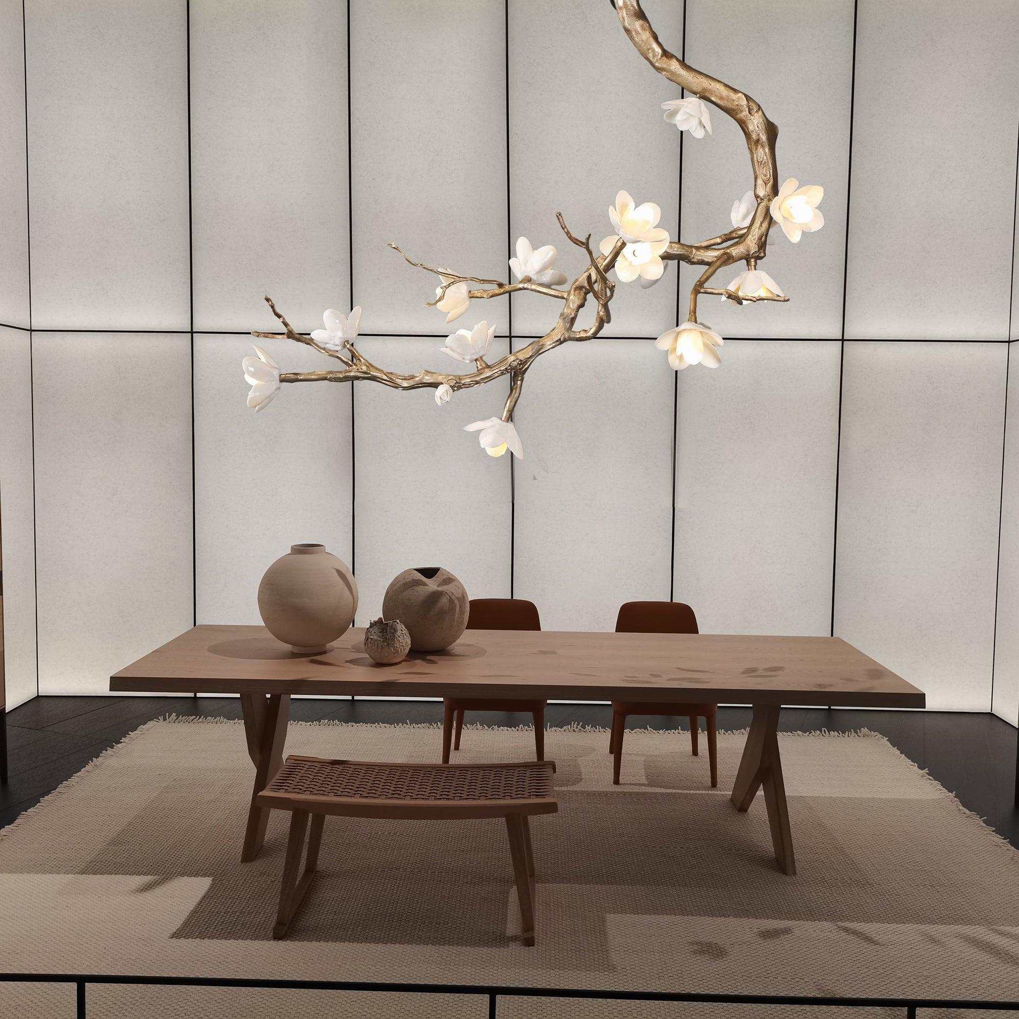 Brass Flower Branch Chandelier-Briglighting