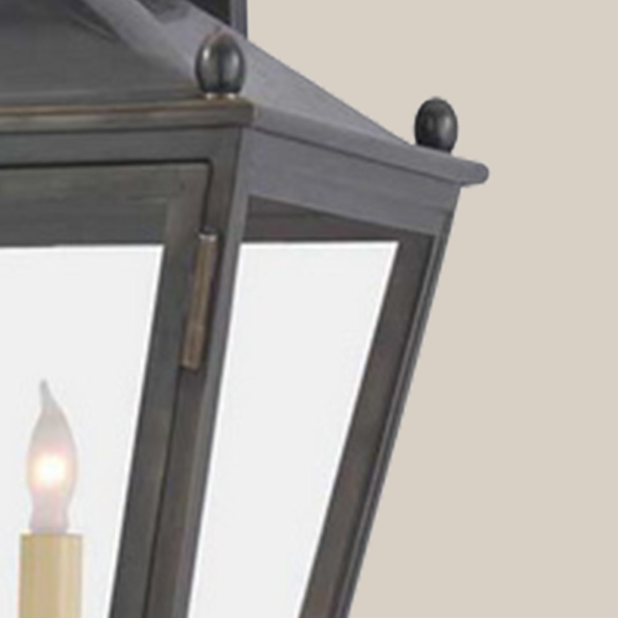 3-Light Bronze-Finish Wall Lantern with Clear Glass