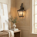 3-Light Bronze-Finish Wall Lantern with Clear Glass