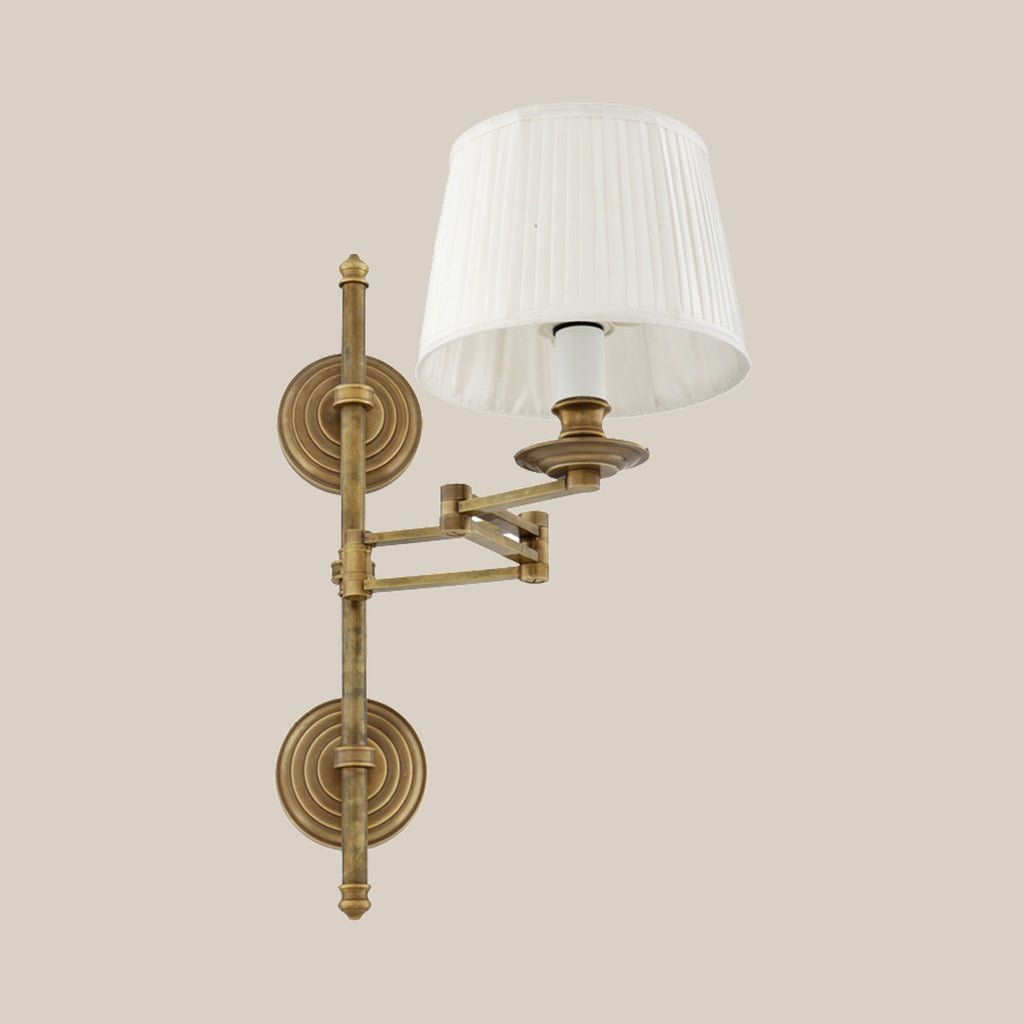 Alden Antique Brass-Finish Swing-Arm Wall Sconce