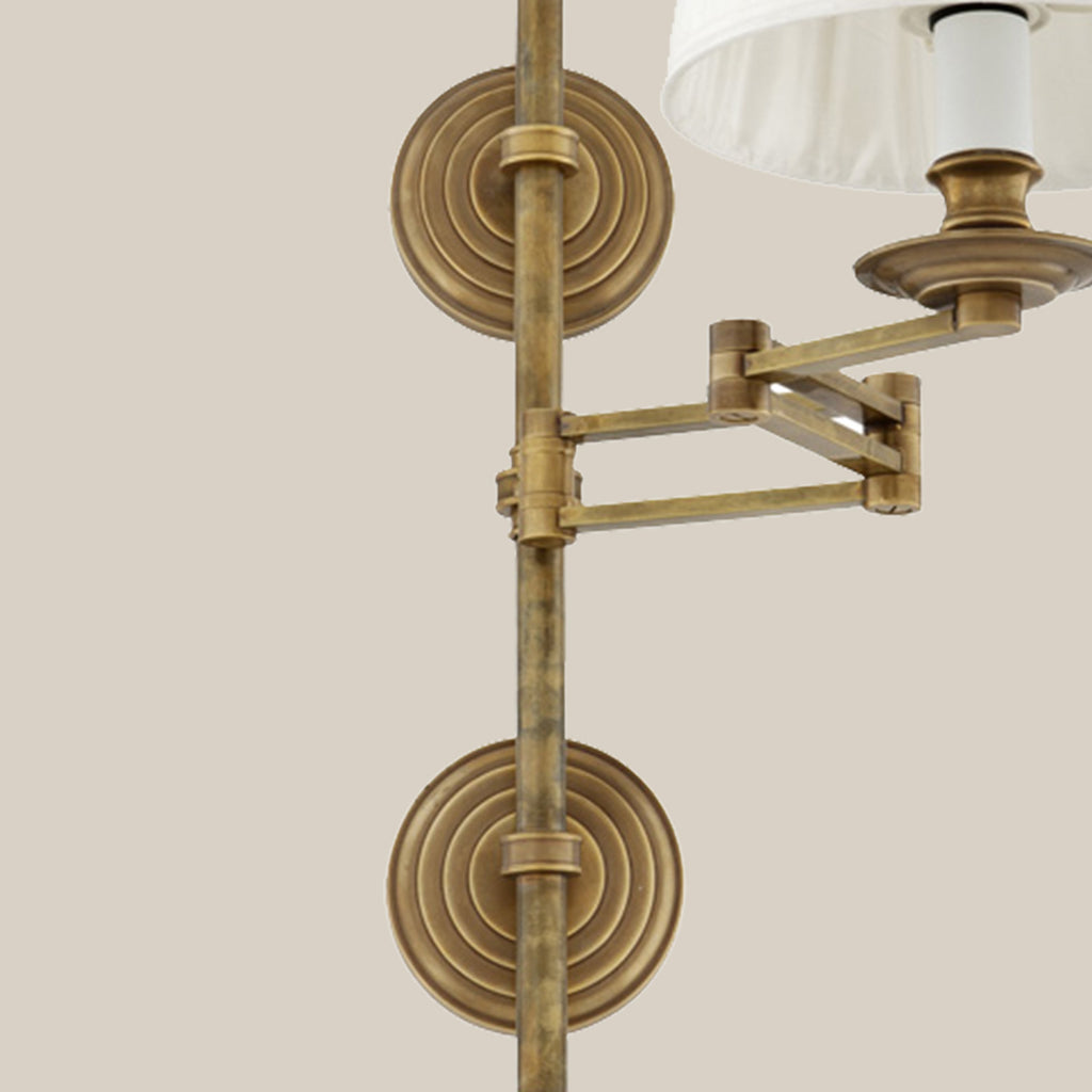 Alden Antique Brass-Finish Swing-Arm Wall Sconce