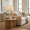 Clear Glass Teardrop Table Lamp with Fabric Shade