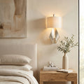 Faceted Translucent Table Lamp with Fabric Shade