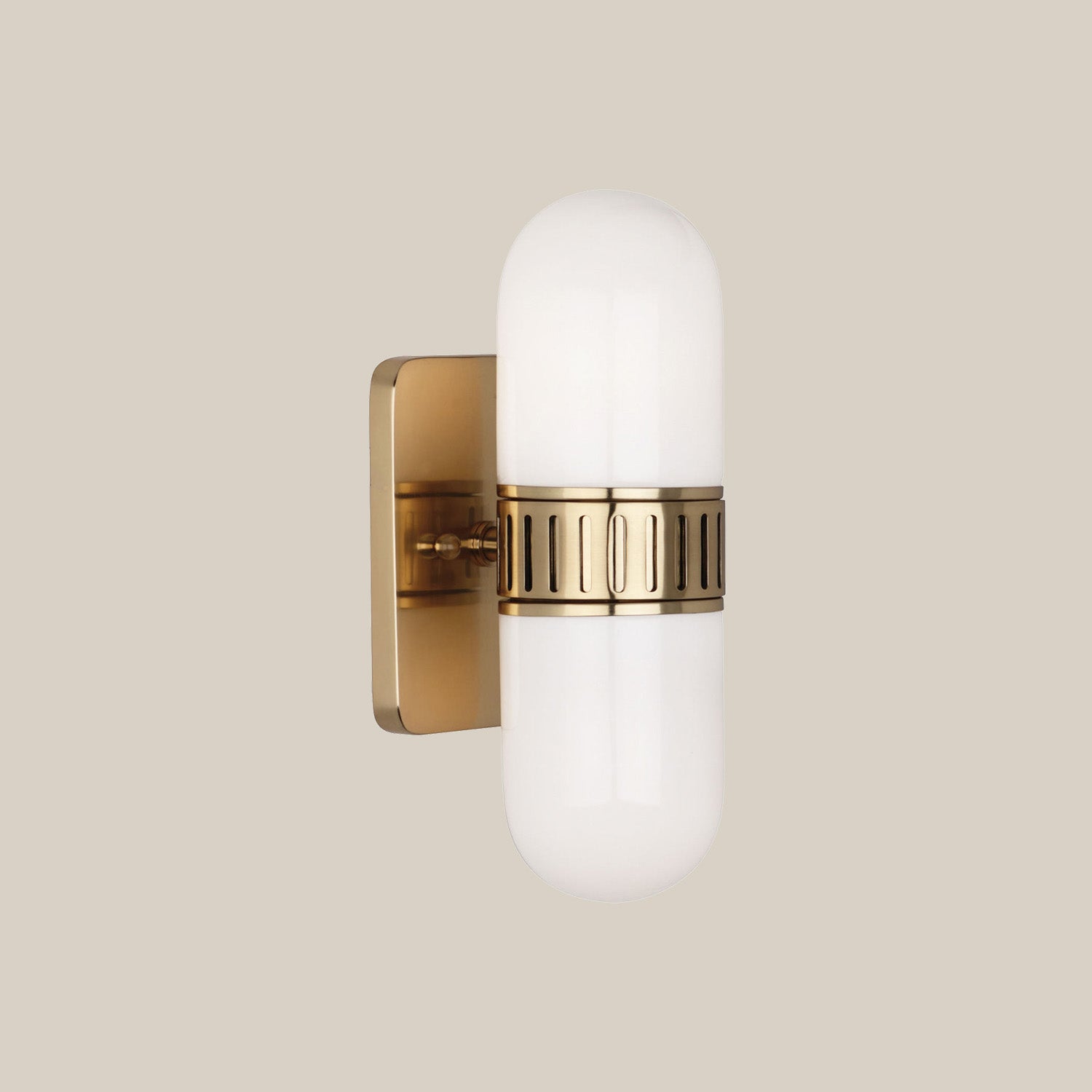 Mira Brass-Finish Opal Capsule Wall Sconce