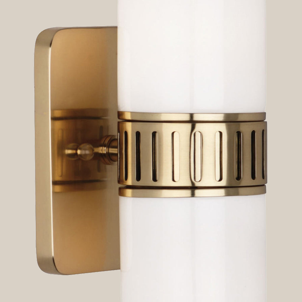 Mira Brass-Finish Opal Capsule Wall Sconce