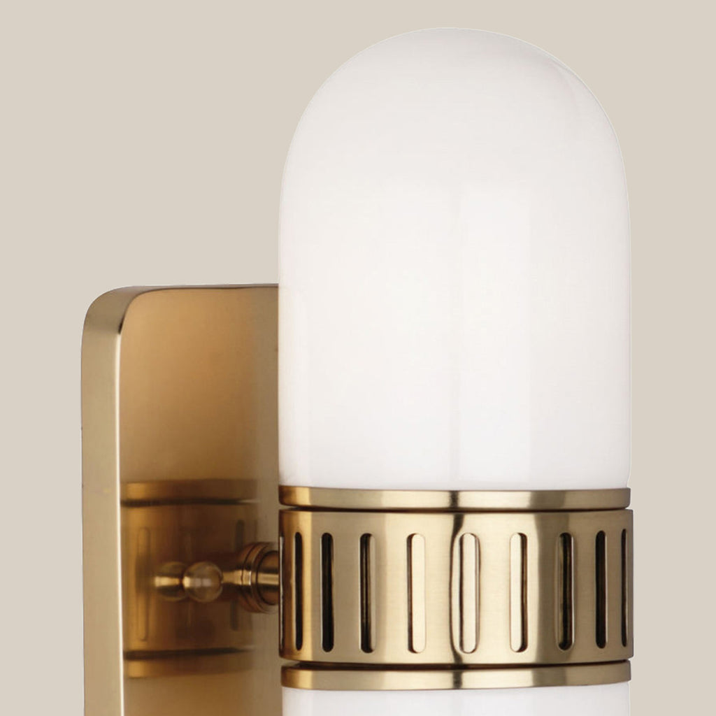 Mira Brass-Finish Opal Capsule Wall Sconce