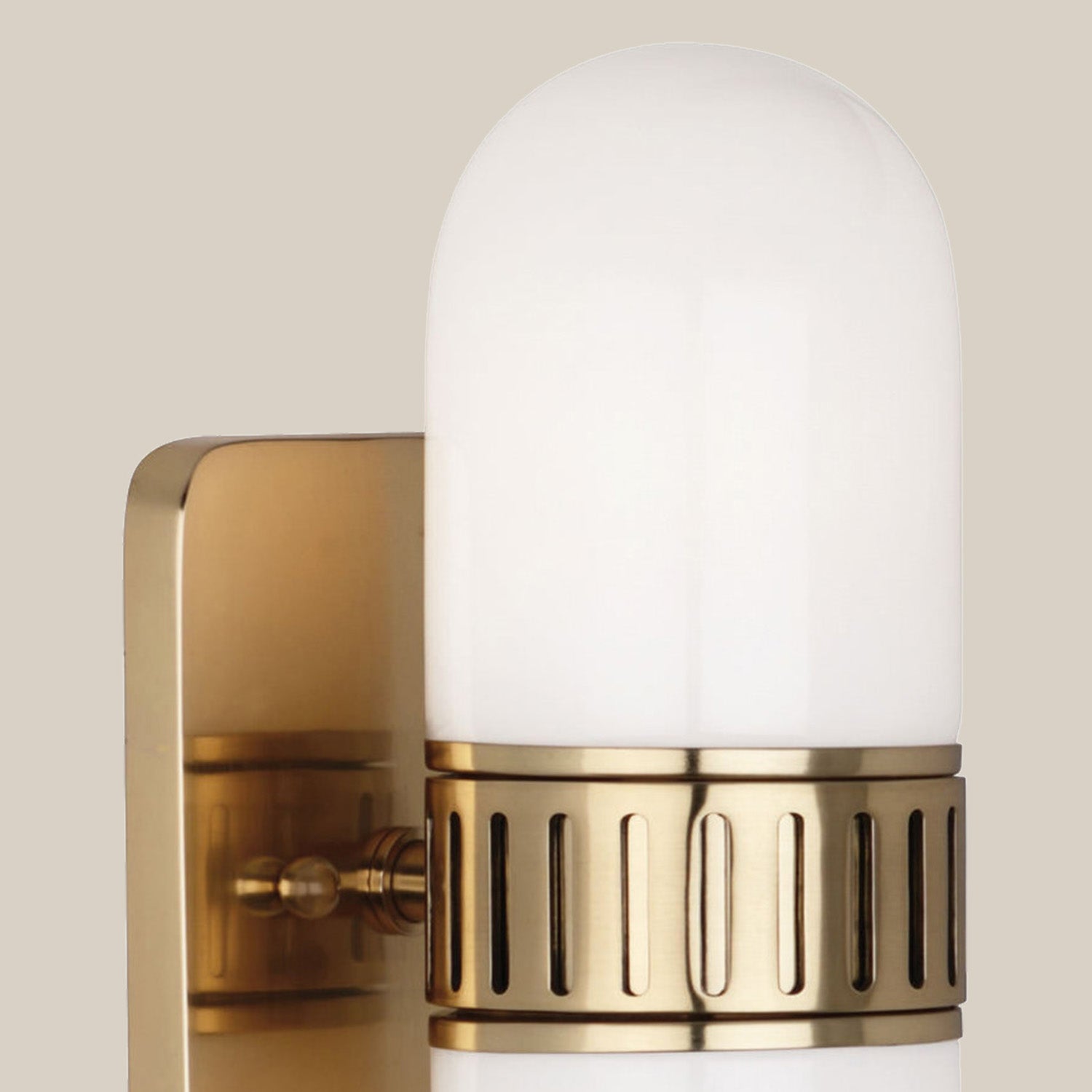 Mira Brass-Finish Opal Capsule Wall Sconce