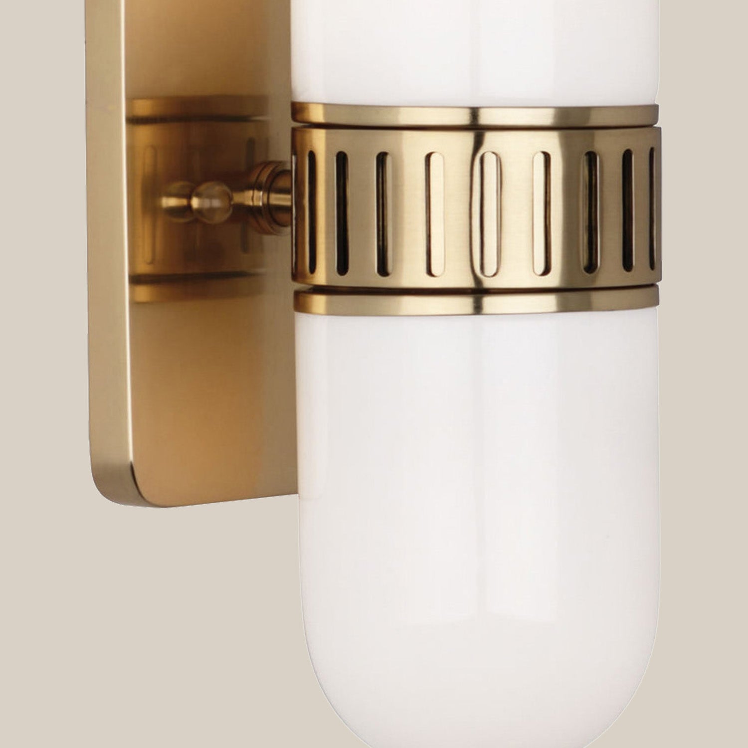 Mira Brass-Finish Opal Capsule Wall Sconce