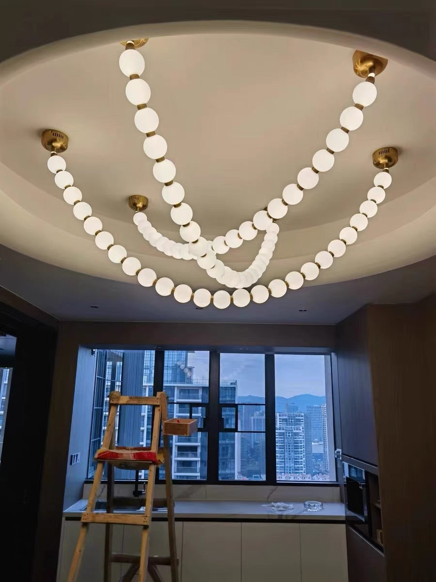 Modern Creative Pearl Necklace Chandelier-Chandeliers-Briglighting